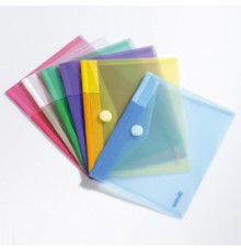 SET 6 BUSTE PP CON VELCRO 25x13,5CM COLORI ASSORTITI