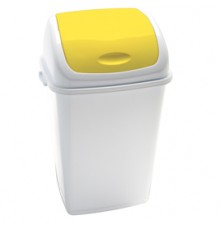 Pattumiera a basculante 50Lt Rif Basic Bianco/Giallo