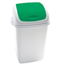 Pattumiera a basculante 50Lt Rif Basic Bianco/Verde