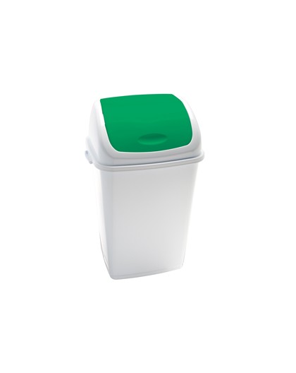 Pattumiera a basculante 50Lt Rif Basic Bianco/Verde