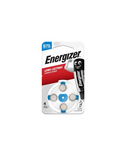 Blister 4 pile per apparecchi acustici 675 Zinc Air Energizer