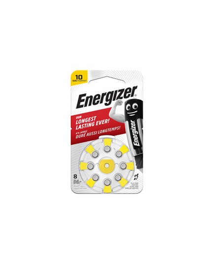 Blister 8 pile per apparecchi acustici 10 Zinc Air Energizer